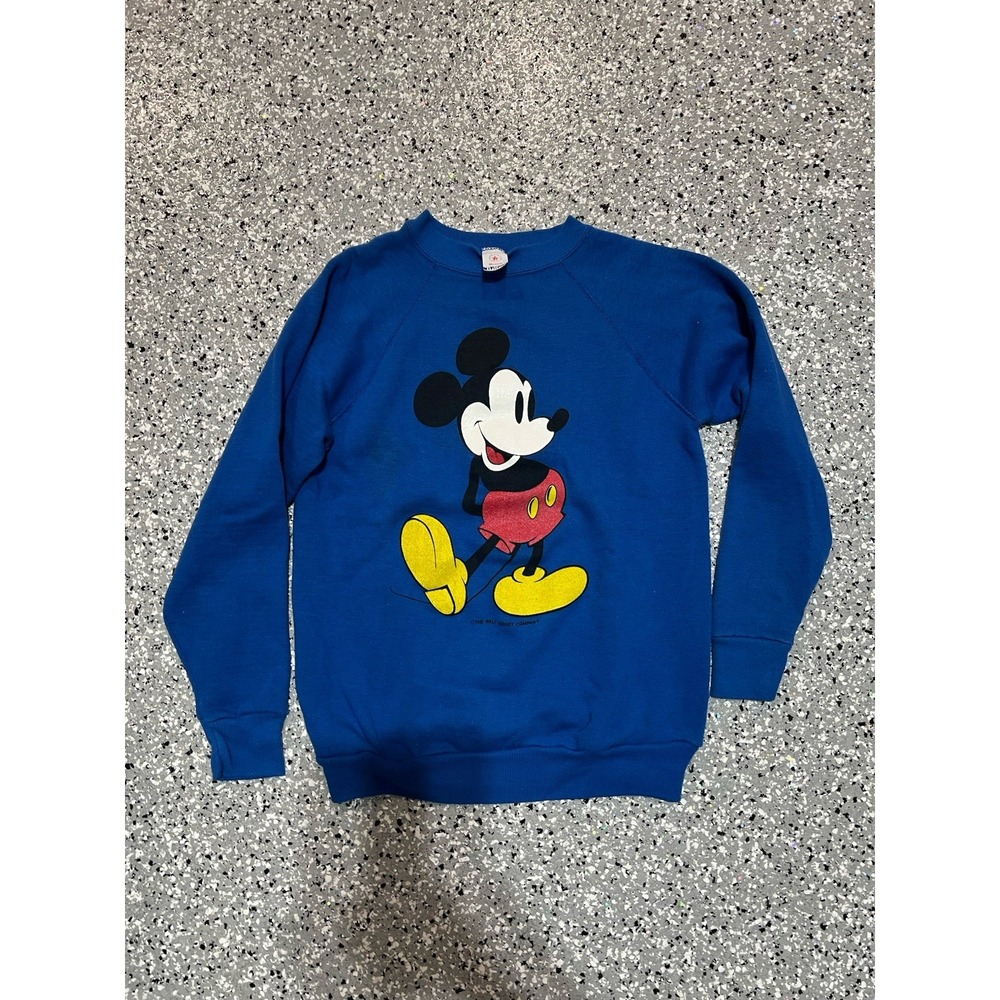 Vintage Mickey Mouse Sweatshirt Tultex Made USA Big Graphic Disney Crewneck L